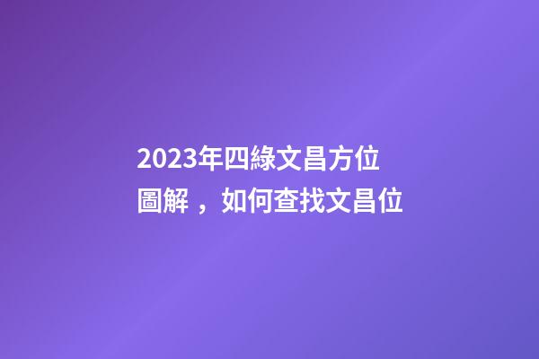 2023年四綠文昌方位圖解，如何查找文昌位